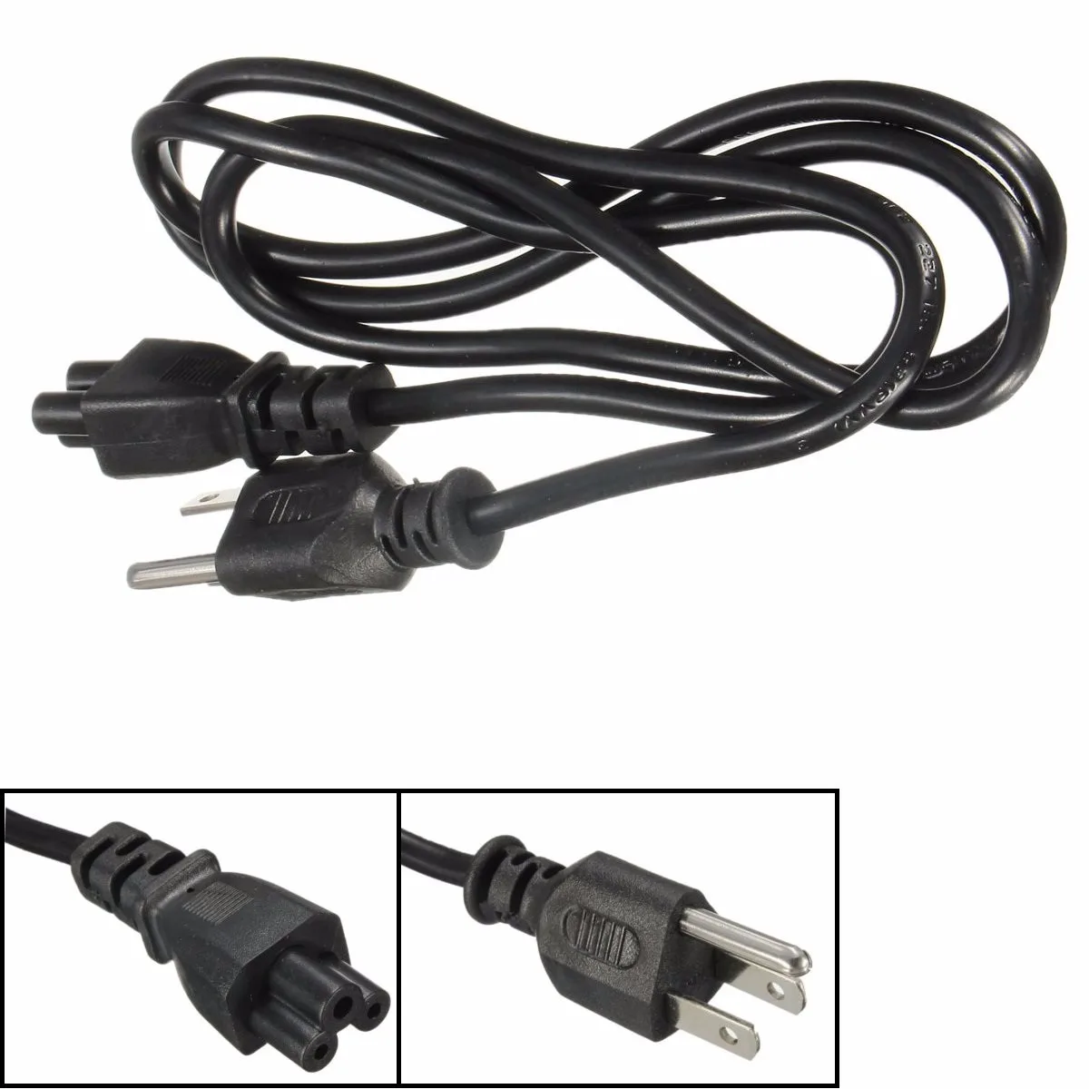 SWILET 5pcs Wholesale 1.2M Notebook PC Printer AC Power Cord Three