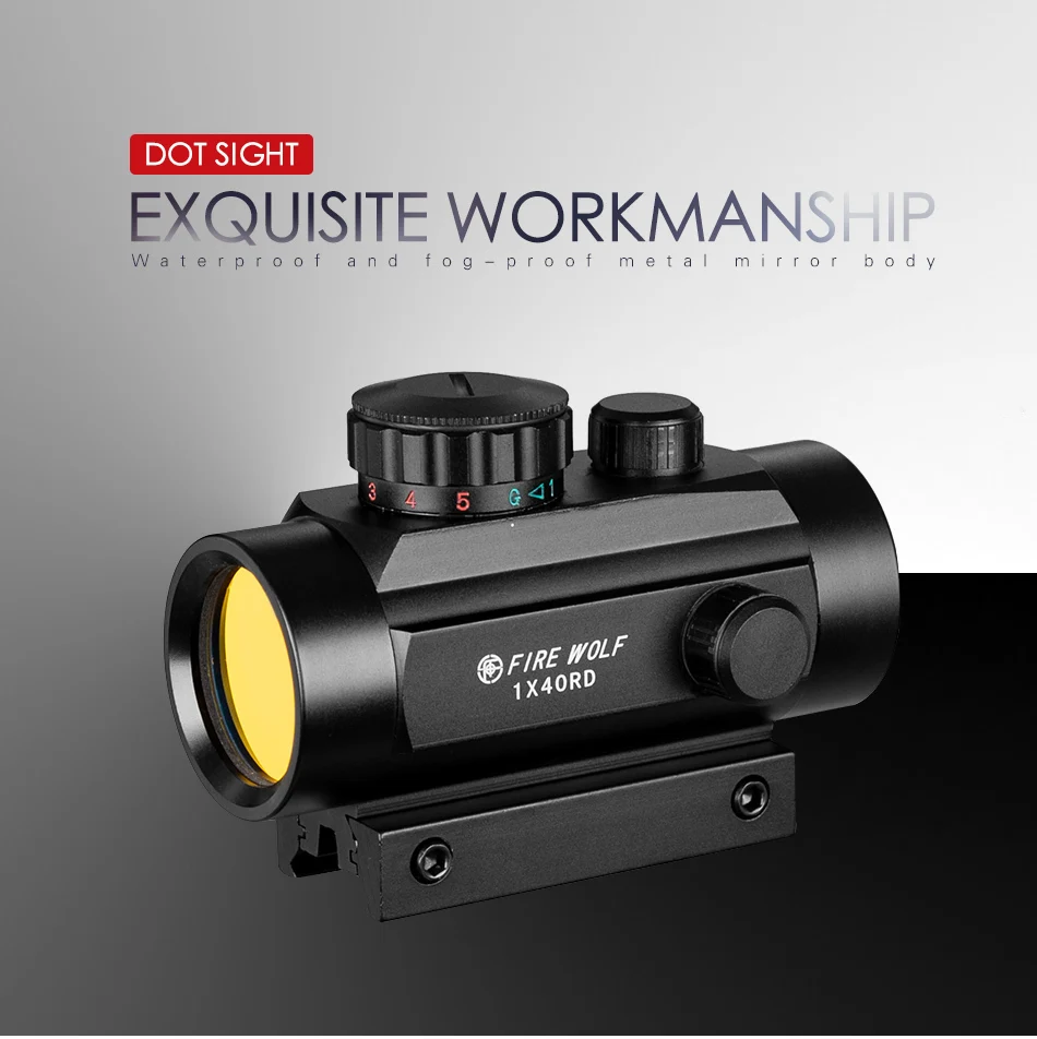 Riflescopes Caça Tático Holográfico Vermelho Ponto Verde 11mm - 20mm Montar Mira Óptica Rifle Arma Escopo Airsoft 1x40 7 1x40 riflescopes caça tático holográfico vermelho ponto