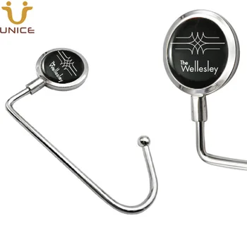 

MOQ 100pcs Custom Your LOGO Table Purse Hanger Magnetic Foldable Purse Hook Bag Holder Handbag Hook for Table Custom Your Label