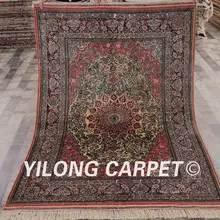 YILONG 4'x6' пакистанские шелковые ковры красочные Изысканные ручной работы Домашний ковер(ZW071M4x6