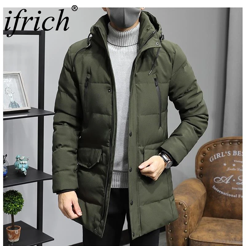 2018 Winter Jas Mannen Slanke Dikke Warme Top Kwaliteit Waterdichte Rits Kleding voor Mannen Mode Winter Jassen Man Hip Hop parka Mannen