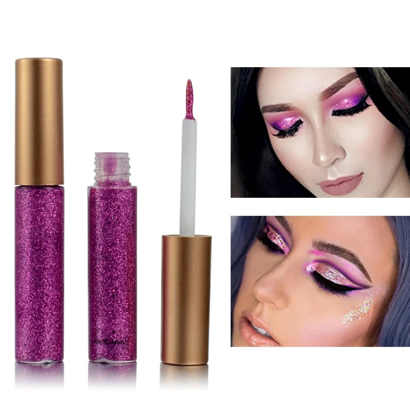 

10 Colors Glitter Shimmer Eyeliner Makeup Cosmetics Waterproof Pigment Silver Gold Metallic Liquid Glitters Eye Liner