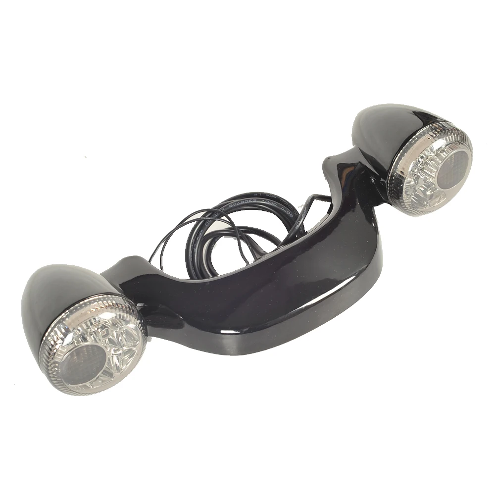  Black Motorcycle LED Rear Brake Light Turn Signal Bar Taillight W/ Smoke Lens Case for Harley Stree - 32855074500