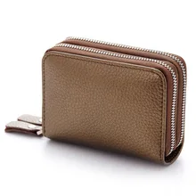 Genuine Leather Credit Card Holder Fashion ID Business Card Large Capacity Travel Case Coin Purse High Quality Unisex Wallet zoress genuine leather women fashion card holder 22 card slots large capacity girls id credit card case bag purse wallet 8 color