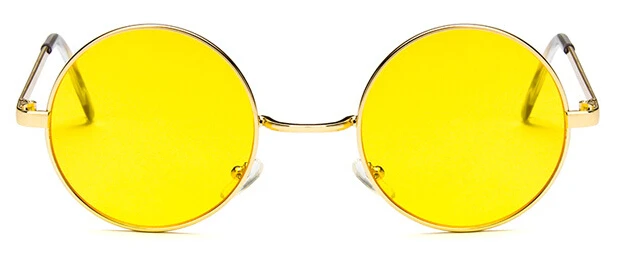 DCM Круглые Солнцезащитные очки женские красные зеленые прозрачные линзы Солнцезащитные очки женские маленькие хип-хоп солнцезащитные очки - Цвет линз: C4Yellow