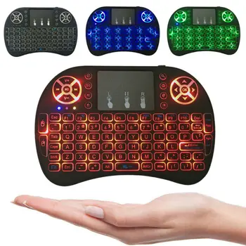 Mini Wireless Keyboard 3 colour backlit 2.4GHz English Russian Remote Control Touchpad For Android TV Box Tablet PC Smart TV