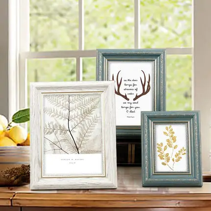 

5/6/7/ 8 Inch European Wood Picture Frame Placed Wall Hanging Dual-Use Wedding Gifts Desktop Home Photo Wall Decoration ZM167