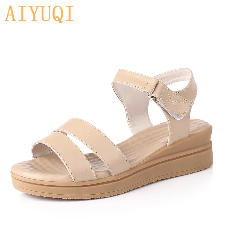 

AIYUQI Summer sandals women 2019 new Stylish and durable flat women sandals big size 41 42 43 rome brand women's shoes