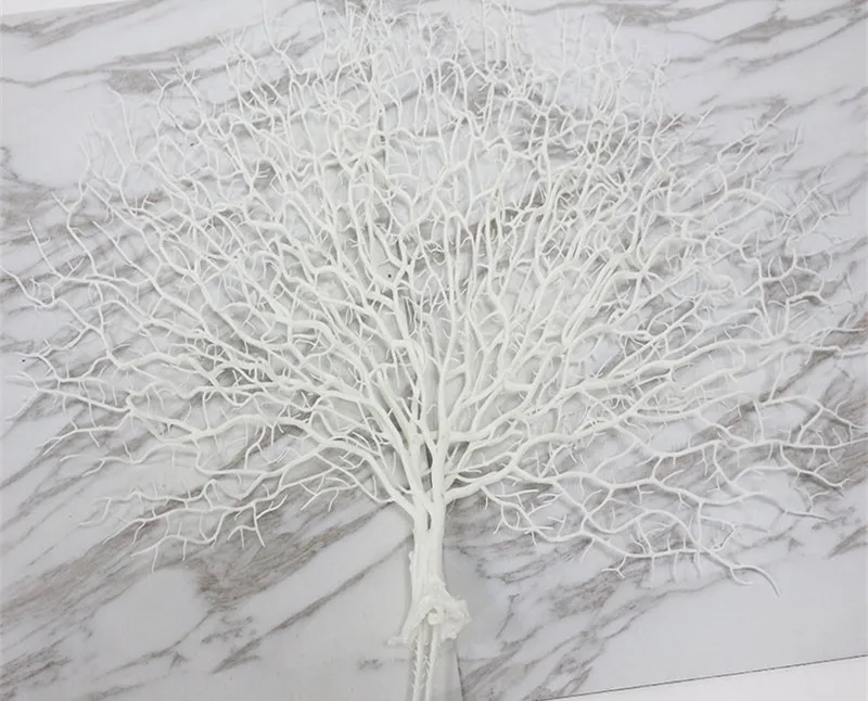 Flone Artificial Flowers Coral Branch Peacock Shape Fake Flower Branch Bouquet Green Plant Fake Treebranch Wedding Home Decor (11)