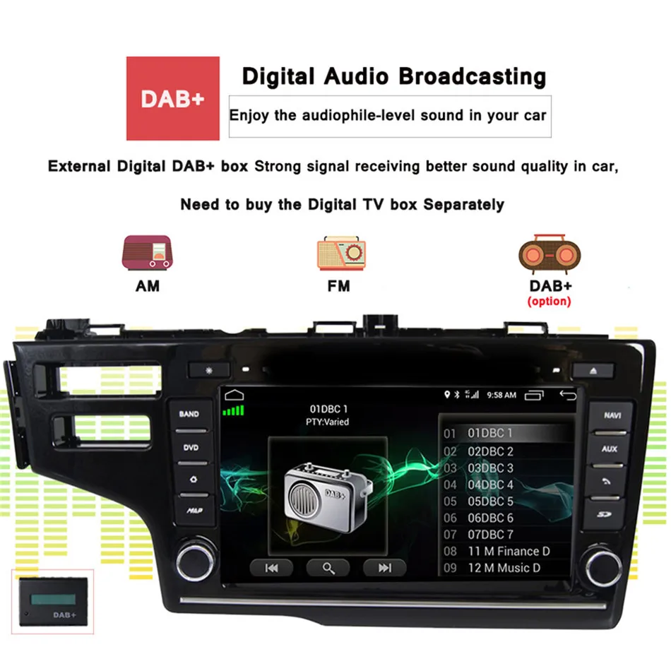 Cheap 8 inch Brazil 1024*600 Tape Recorder Android 7.1 Fit HONDA FIT  2014 -17  Car DVD Player Navigation GPS Radio Stereo Head unit 11