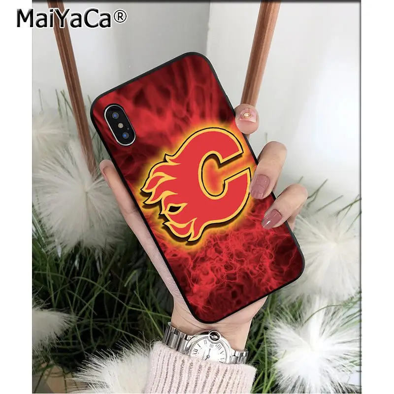 MaiYaCa Calgary Flames ТПУ Мягкие аксессуары для телефонов чехол для телефона для Apple iPhone 8 7 6 6S Plus X XS MAX 5 5S SE XR Чехол для мобильного телефона s