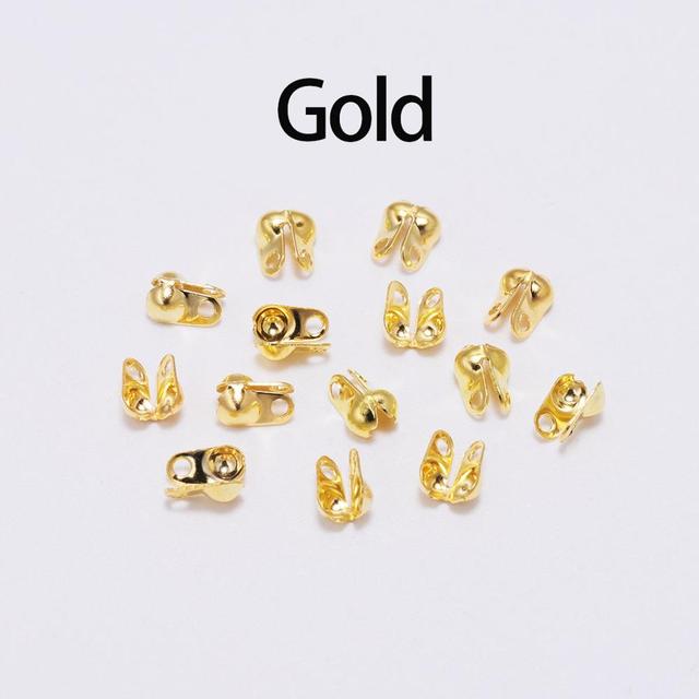 1.5 2.4 3.2mm Ball Chain Clasps Calottes End Crimps Beads Ball Necklace Chain Connectors Findings For DIY Jewelry Making