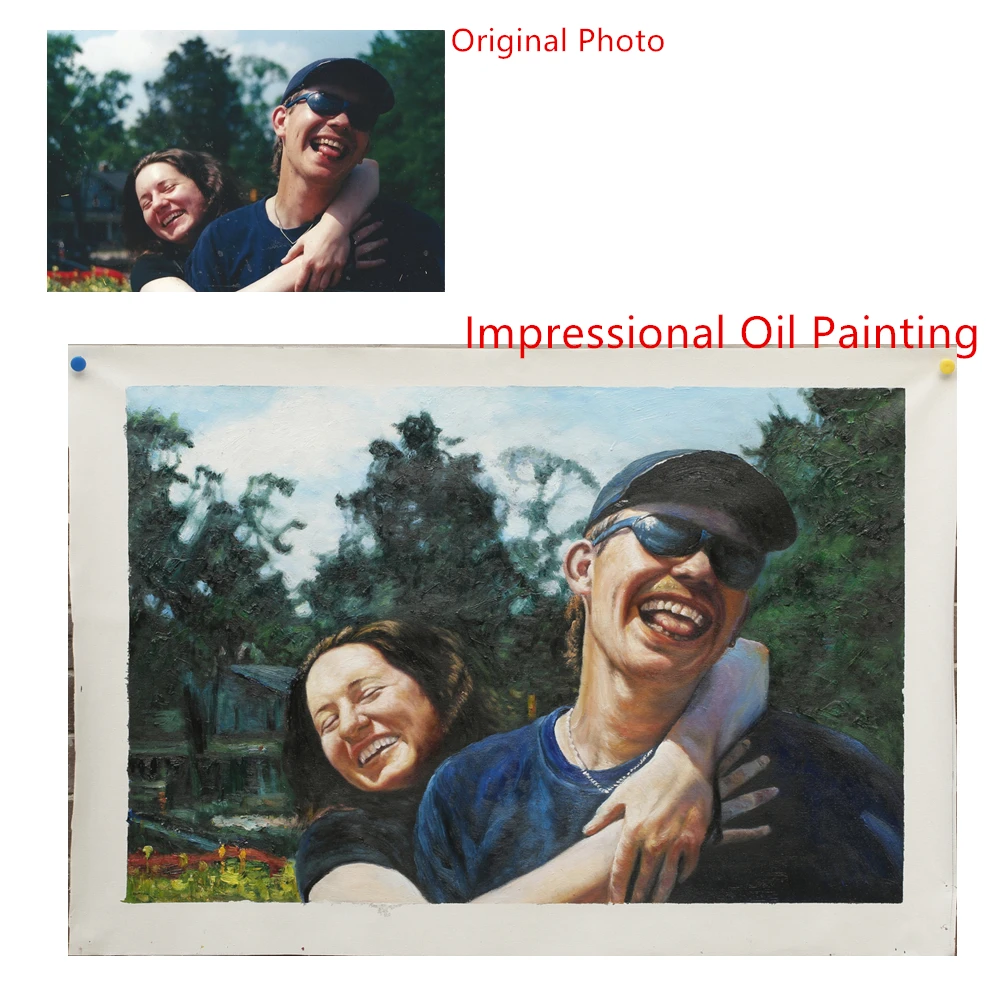 

Custom Portrait Impressional Painting Wiht Thick Oil Painting On Canvas For Wedding Decoration Art