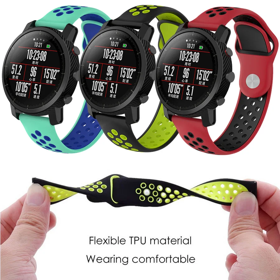 15 цветов дышащий силикон ремешок для Huami Amazfit BIP Quick Release группы часы Спорт браслет