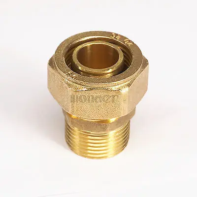 Прямой Латунный компрессионный соединитель для труб 16x20 мм IDxOD x 3/4 &quotBSP подогрева