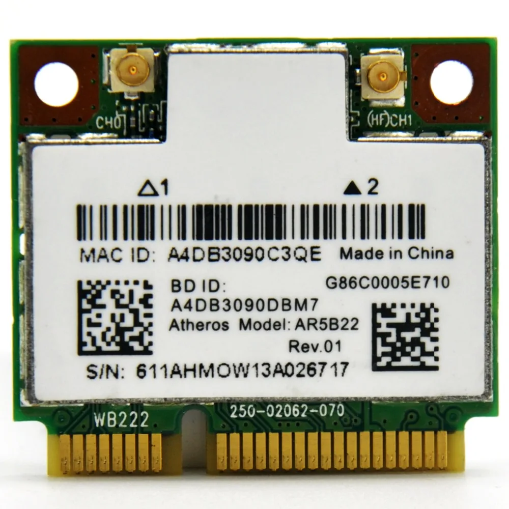 WTXUP для Atheros AR5B22 AR9462 двухдиапазонный 300 Мбит/с беспроводной мини PCI e Wi Fi адаптер PCi