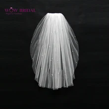Wowbridal изящная свадебная вуаль для подружки невесты простой дизайн жемчуг бисером органза свадебные аксессуары