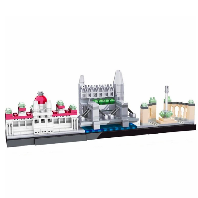 HSANHE Architecture World Famous Skyline Building Blocks Kit City Bricks Classic Model Kids Toys Gifts Compatible Legoings
