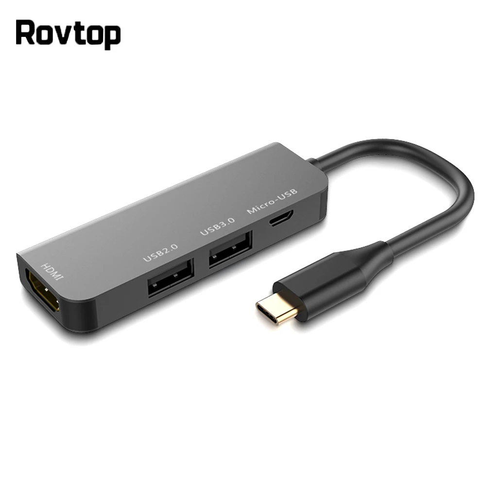 Usb type C к HDMI адаптер usb-хаб C Tpye-C к HDMI Micro USB 3,0 4 USB порт концентратор разветвитель адаптер концентратор для MacBook huawei samsung