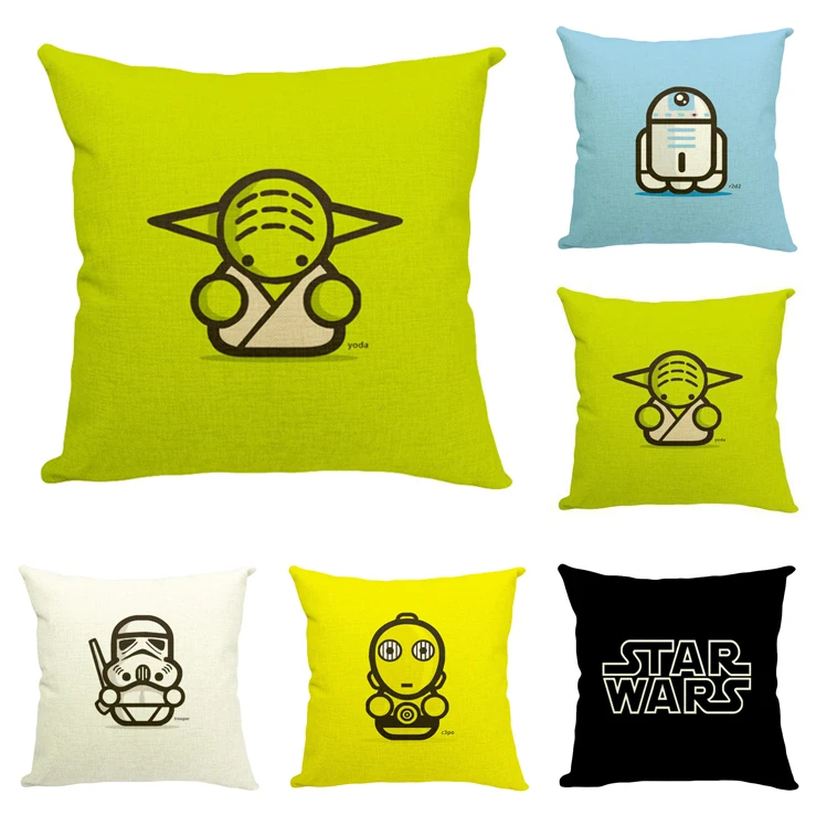 Star War Cute Cartoon Characters Throw Pillow Cover Decorative Massager