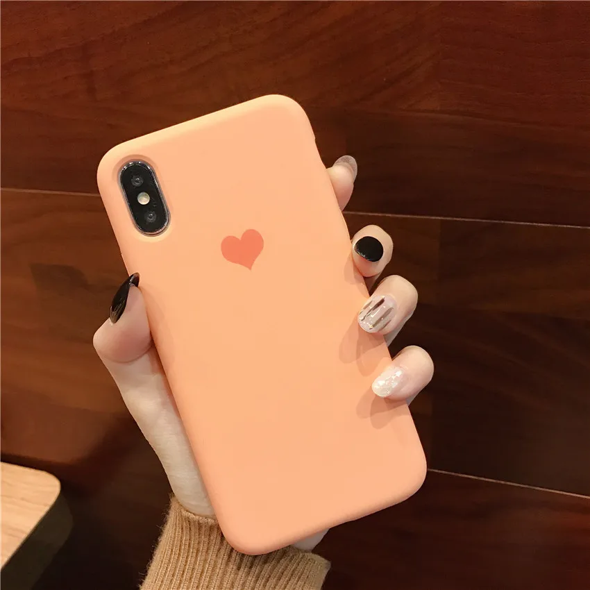 Карамельный цвет для iPhone 7 Чехол Love для iPhone 6 6s 7 8 11 Pro Plus X XS XR Xs Max силиконовый чехол для телефона мягкий ТПУ задняя крышка