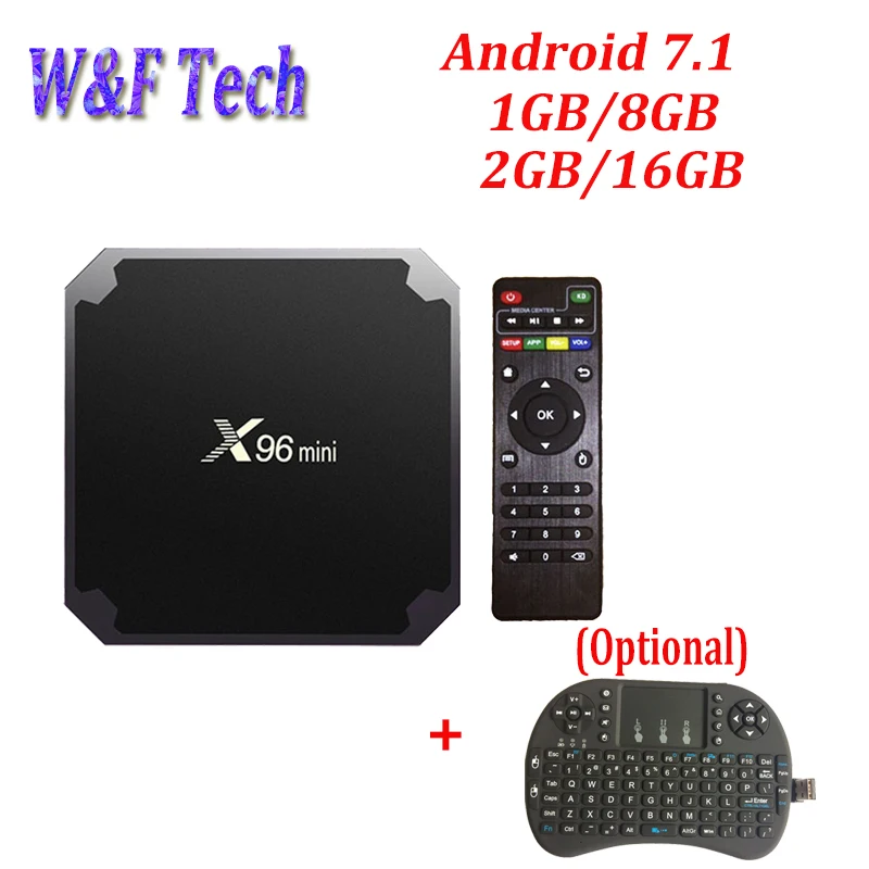 2G 16G Android 7 1 TV BOX Amlogic S905W четырехъядерный Поддержка 2 4 GHz WiFi медиаплеер IPTV Box X96 mini 1GB 8GB