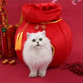 

Fortune Bag Cute Pet Cat Kitty Bed House Puppy Mini Pet Dog Bed Mat Cat Sleeping Bag Tunnel Cave Portable Kennel