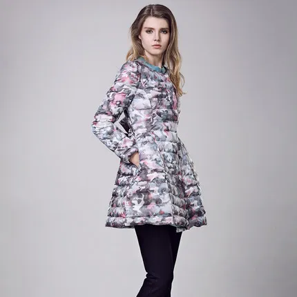 Cheap 2015 Hot New Winter Thicken Warm Woman Down jackets Parkas Coat Outerweat Fatigues Printing Puff Luxury Brand Long Plus Size XL