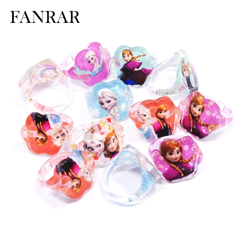 

Wholesale 20pcs Mix Snow Romance Cartoon Child flower Ring Princess Elsa Anna Girl kids Ring Accessories toy Jewelry party gifts