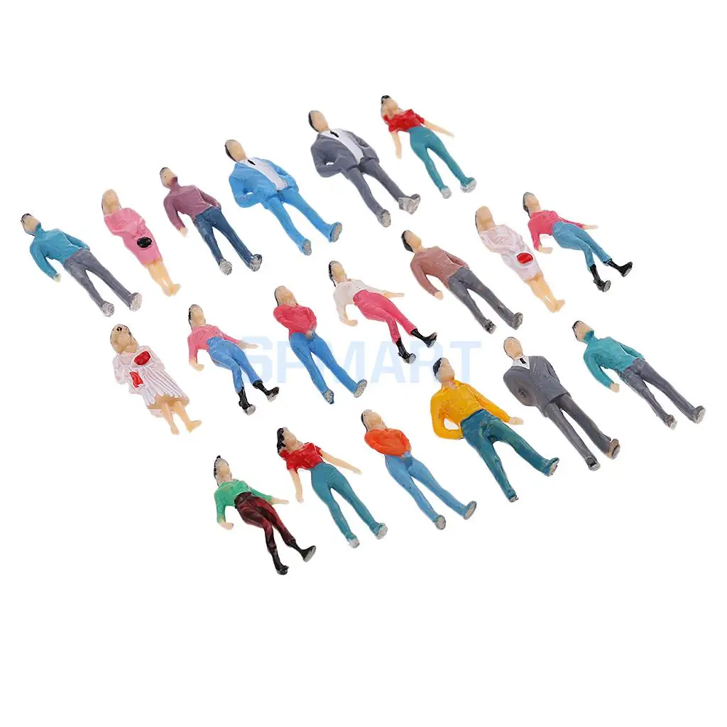 1 Pack People Figure Model Layout HO Scale Painted for Train Street Landscape Prop