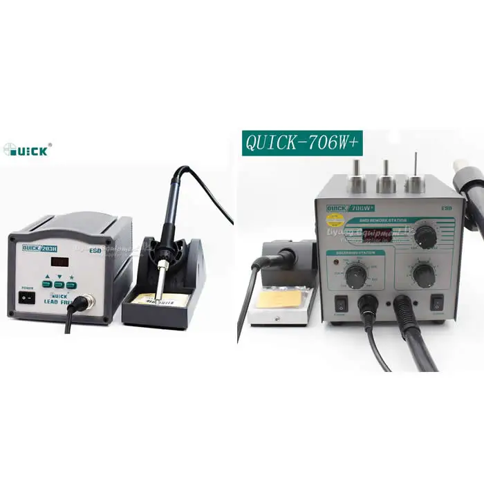 

2 In 1 ESD Hot Air Gun Soldering Station Welding Solder Iron For IC 3pcs nozzles