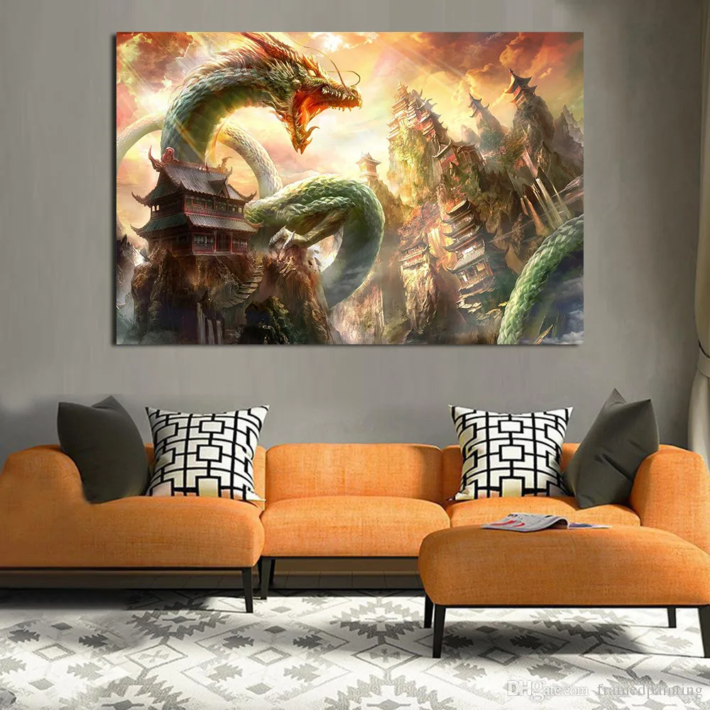 Aliexpress.com : Buy Abstract Oil Painting Wall Art Chinese Dragon