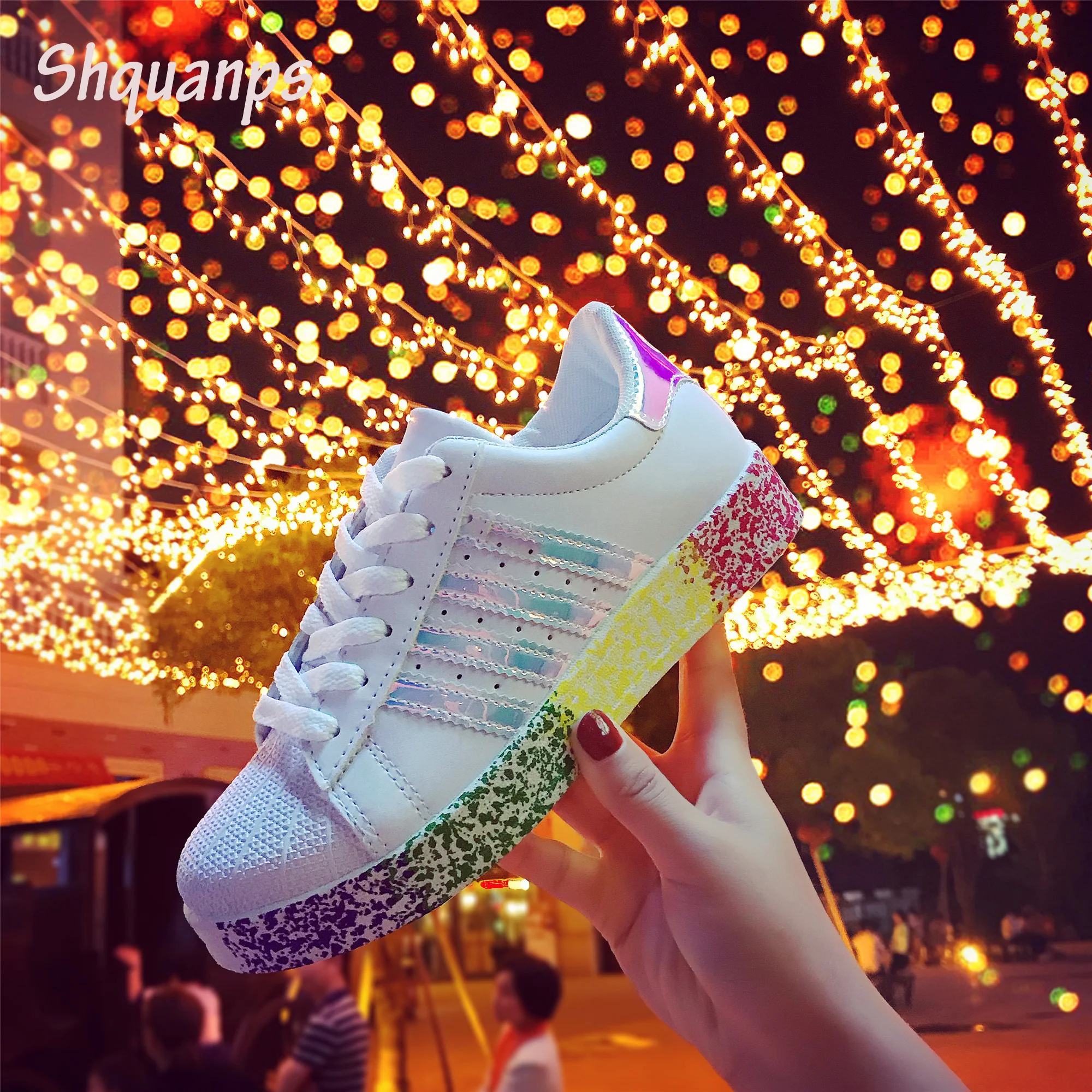 

Summer Woman Sneakers White Casual Shoes Bling 2019 Luxury Flats Ladies Shoes Zapatos De Mujer Hot Sale Scarpe Donna Chaussures