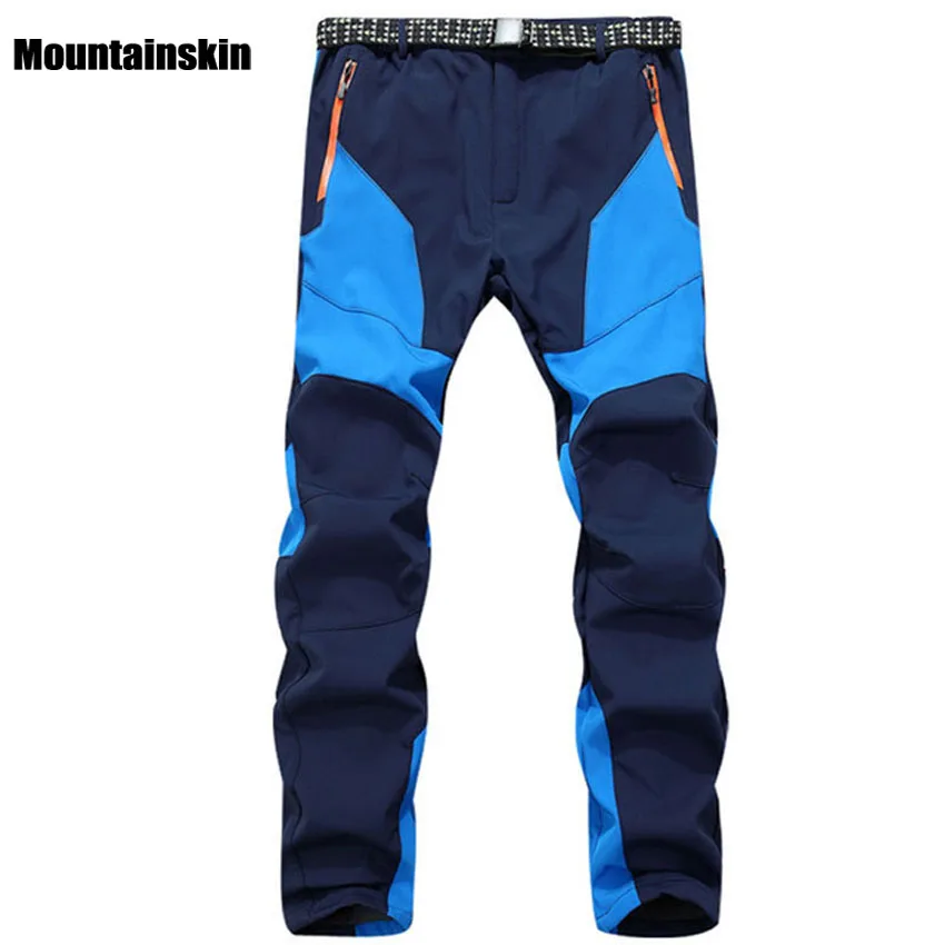 Winter Men Outdoor Hiking Fleece Camping Pants Waterproof Windbreaker