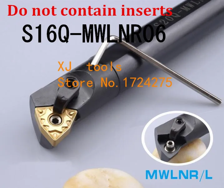 

S16Q-MWLNR06/ S16Q-MWLNL06 16mm Lathe Cutting Tools CNC Turning Tool Machine Tools Internal Metal Lathe Tool Boring Bar MWLNR/L