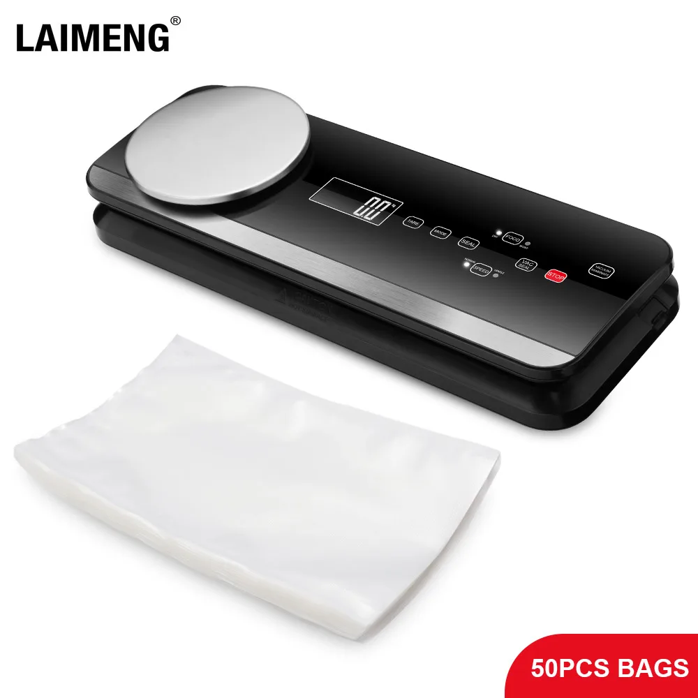 US $96.31 LAIMENG Automatic Food Packing Machine Vacuum Packer Vacuum Sealer With Food Grade Vacuum Bags Package Kitchen Appliance S199
