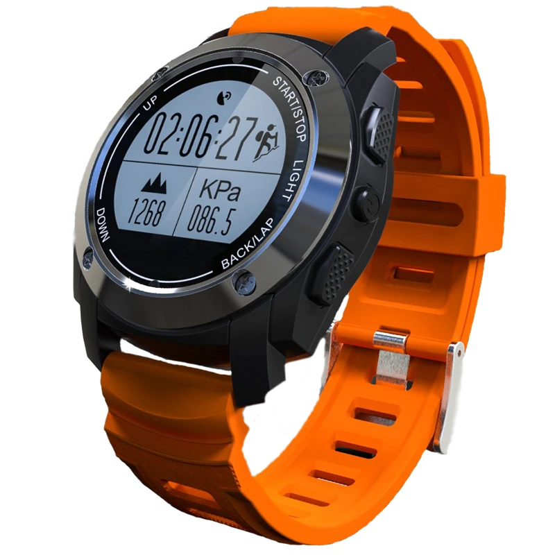 GPS Спорт Смарт часы F69 плюс с Bluetooth G-Датчик сердечного ритма Компасы барометр