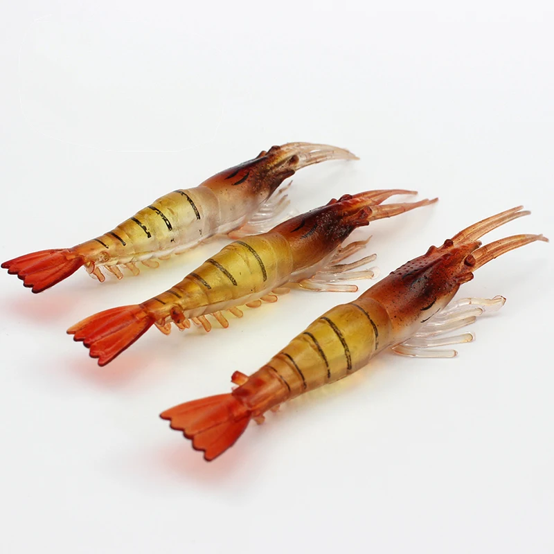 

5Pcs/lot Shrimp Soft Lure 10cm/3.5g Fishing Artificial Bait Soft Silicone Simulation Lifelike Prawn soft shrimp Artificial Bait