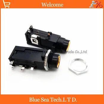 

Gold-plated 6.5 New good quality Guitar microphone audio plug 1/4" 6.35mm PCB female socket/jack audio adaptor connector,4 Pin