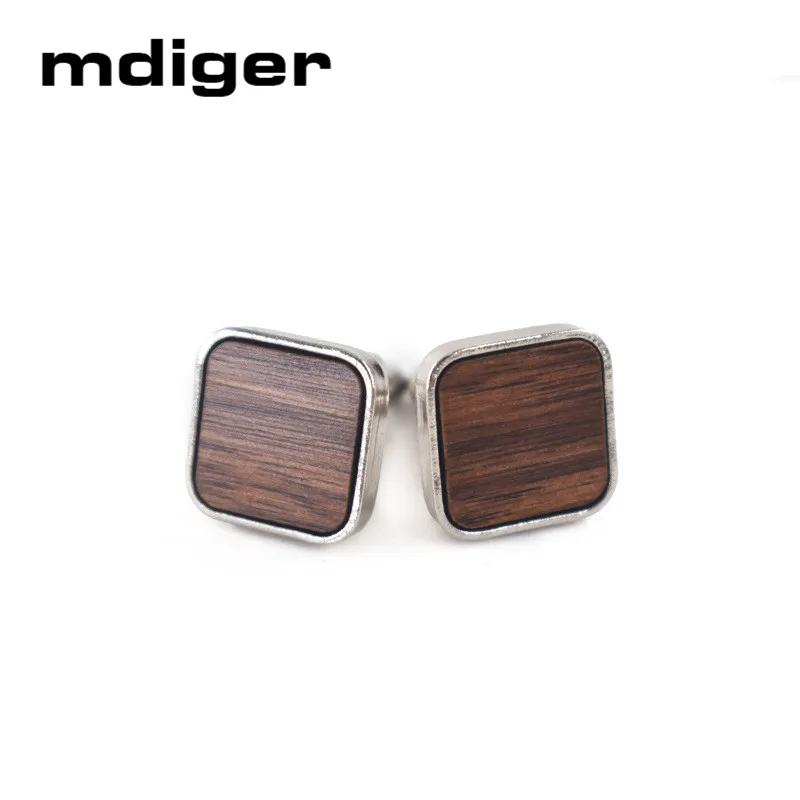

Trendy Round Wood Cufflinks Blank walnut Cuffs Men Shirt Accessory Gifts Cuff Link Men Jewelry