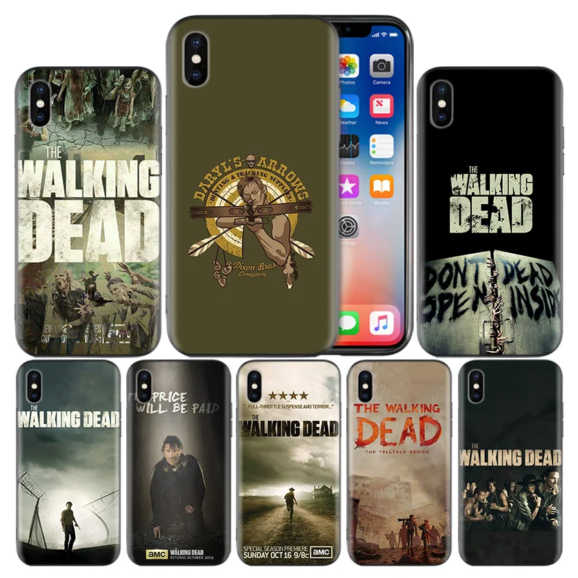 

The Walking Dead Frosted Fundas Back Case For Apple iPhone 7 8 6 6S Plus X XS MAX XR 5 5S 5C SE 10 Ten Protective Cover Coque