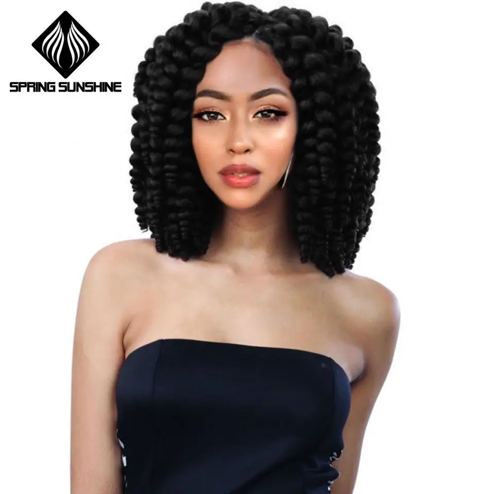 

Spring sunshine Soft Funmi Synthetic Hair Weaves 6 Bundles One Pack Black Short Hair Weft Extensions High Temperature Fiber
