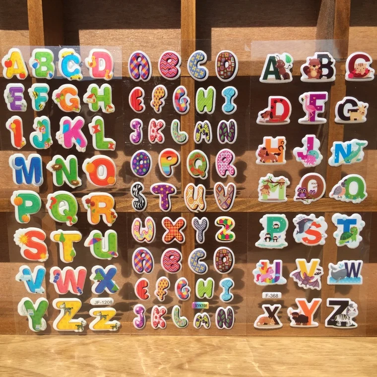 3PCS Cute Kawaii Numbers Letter Symbol Scrapbooking Bubble Puffy Sticker Emoji Teacher Reward Kids Toy Christams Gift free ship