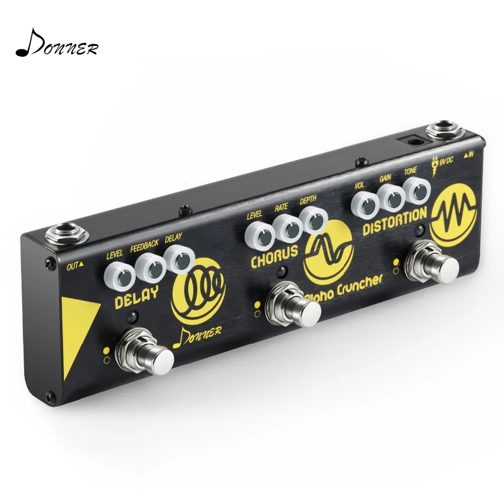 Педаль для гитары Donner Alpha Cruncher 3 в 1 с адаптером аксессуары гитары|pedal pedales|pedal