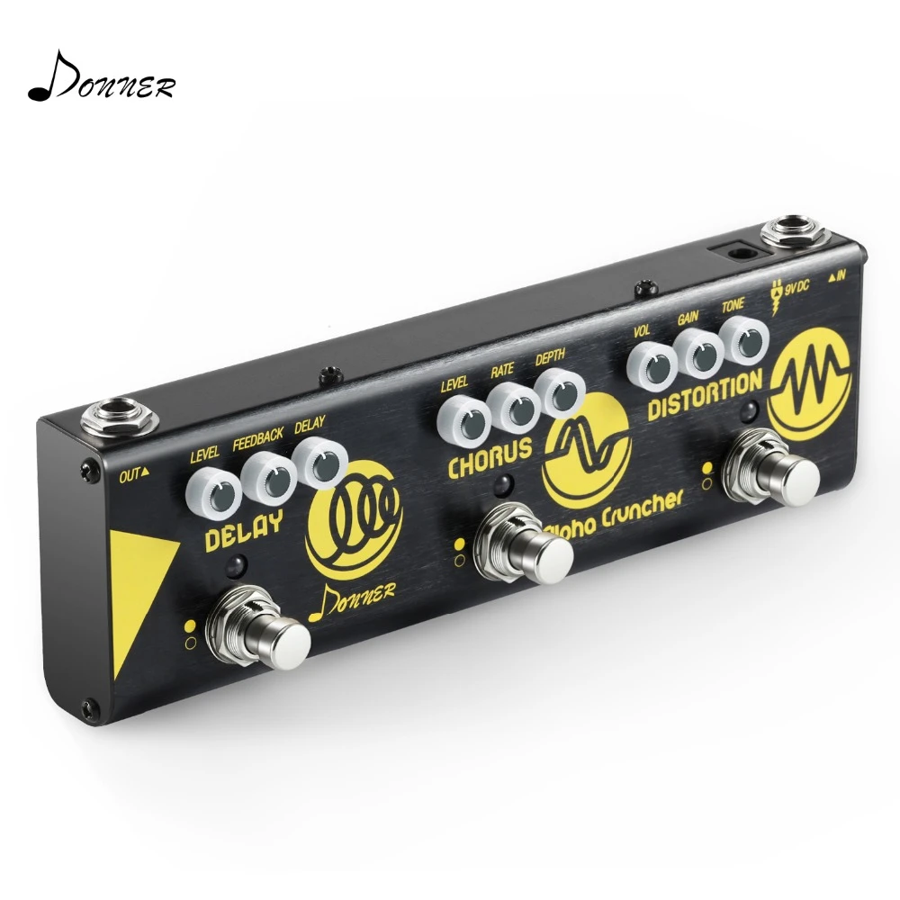 Donner Alpha Cruncher 3 en 1 guitarra efecto del Chorus distorsión Pedal con adaptador accesorios de guitarra|pedal pedales|pedal distortionpedal chorus - AliExpress
