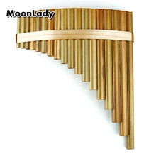18 Pipes Pan Flute C Key Chinese Musical Instruments Original Color Brown Traditional Woodwind Instrument Handmade Pan Pipes