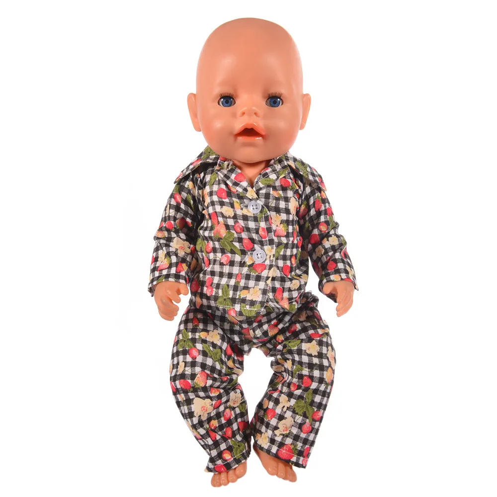 Кукольная одежда, пижамы, одежда ручной работы, Пижамный костюм, подходит для 18 дюймов, американская кукла и 43 см, одежда для новорожденных, zapt, поколение