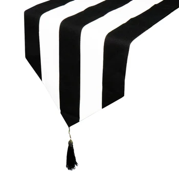 

1pcs Modern Striped Pattern Table Runner Table Cloth Black & White Geometric Table Topper Hotel Bed Runner Home Wedding Decor