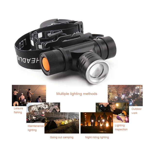 xm l2 led head lamp rechargeable headlamps light head led flashlight zoomble waterproof usb headlight head torch use 18650 5