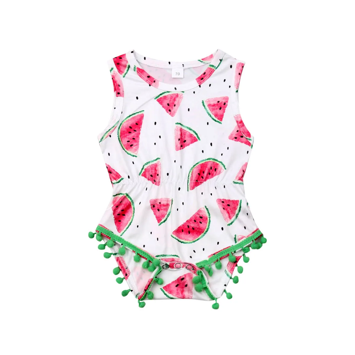 New Cotton Baby Girls Watermelon Jumpsuit Bodysuit Outfits Clothes